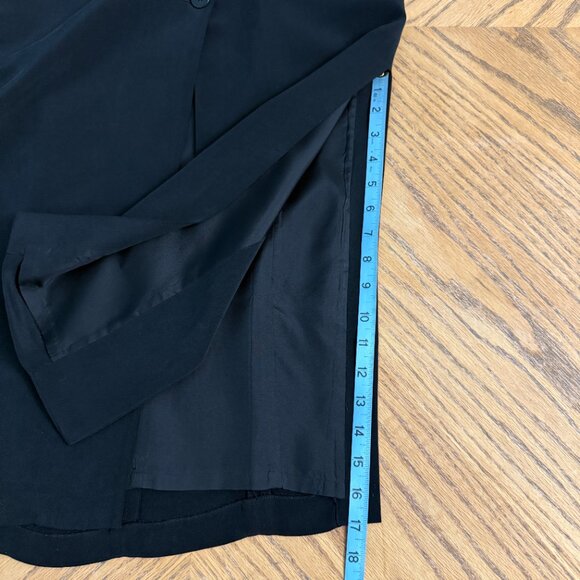 Patrick Collection Long Black Silk Vest Full Length With Side Slits Size 4 - Picture 8 of 11